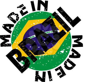 Royalty Free Clipart Image of a Label of Made in Brazil