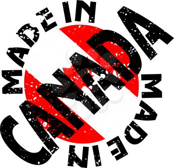Royalty Free Clipart Image of a Label with Made in Canada