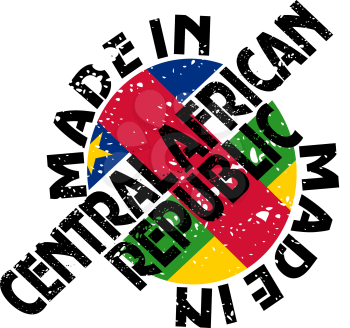 Royalty Free Clipart Image of a Label for Made in Central African Republic
