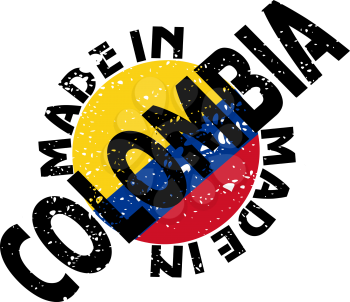 Royalty Free Clipart Image of a Label of Made in Colombia