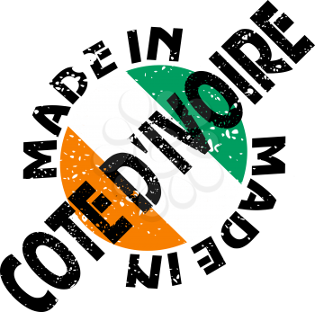Royalty Free Clipart Image of a Label of Made in Cote D'Ivoire