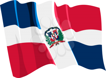 Royalty Free Clipart Image of a Dominican Republic Flag