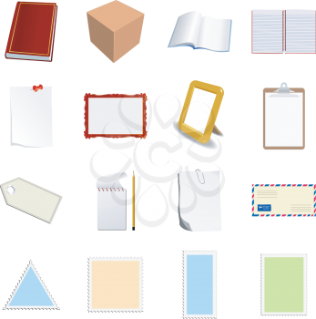 Royalty Free Clipart Image of a Variety of Office Supplies