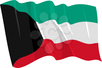 Royalty Free Clipart Image of the Kuwait Flag