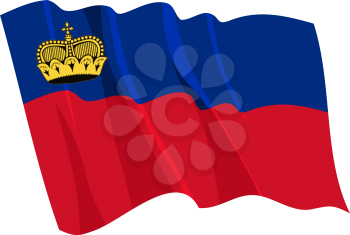 Royalty Free Clipart Image of the Liechtenstein Flag