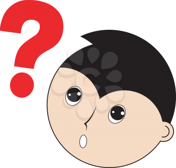 Royalty Free Clipart Image of a Person and a Question Mark
