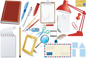 Royalty Free Clipart Image of Office Related Objects