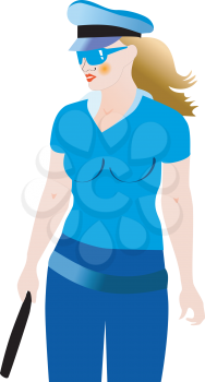 Royalty Free Clipart Image of a Police Woman