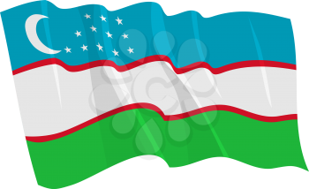Royalty Free Clipart Image of a Uzbekistan Flag