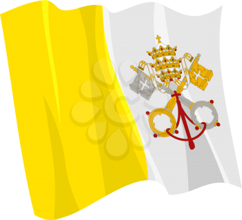 Royalty Free Clipart Image of a Vatican Flag