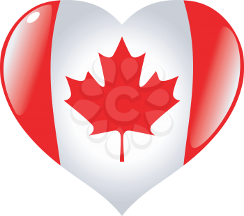 Image of heart with flag of Canada