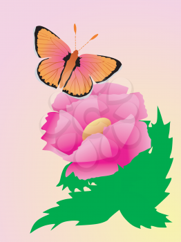 abstract composition with butterfly