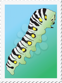 stamp with image of caterpillar