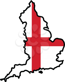 An illustration of map with flag of England