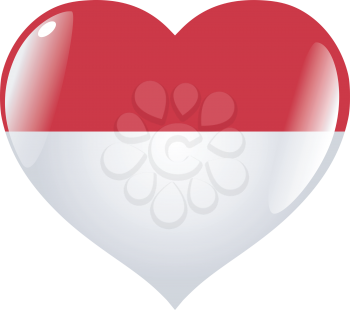 Image of heart with flag of Indonesia