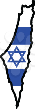 An illustration of map with flag of Israel