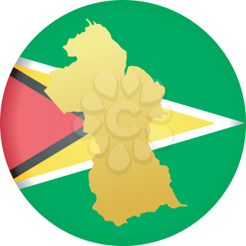 An illustration with button in national colours of Guyana