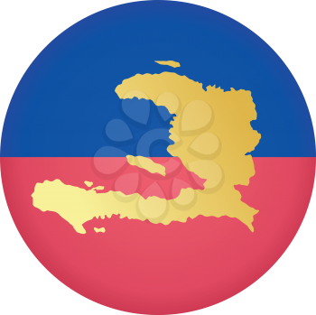 An illustration with button in national colours of Haiti