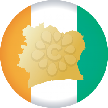 An illustration with button in national colours of Cote d'Ivoire