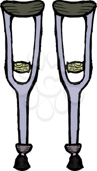 Illustration of the crutch on white background