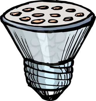 Illustration of a led lamp on white background