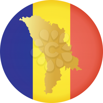 An illustration with button in national colours of Moldova
