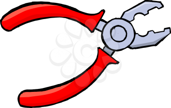 hand drawn vector illustration of a pliers