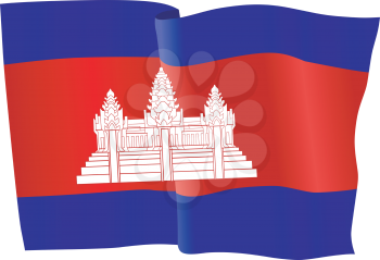 vector illustration of national flag of Cambodia