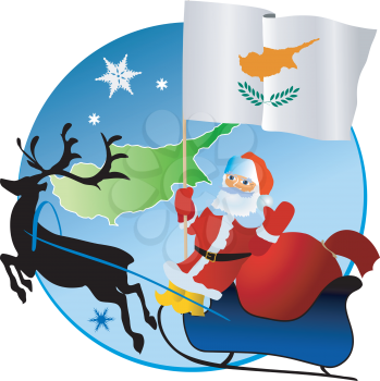 Santa Claus with flag of Cyprus