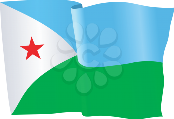 vector illustration of national flag of Djibouti
