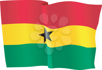 vector illustration of national flag of Ghana