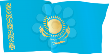 vector illustration of national flag of Kazakhstan