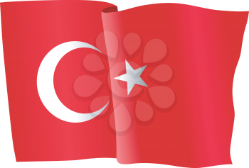 vector illustration of national flag of Turkey