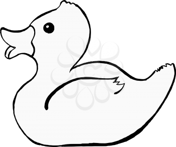 hand drawn, vector illustration of bath duck