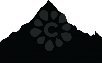 black silhouette of mountain