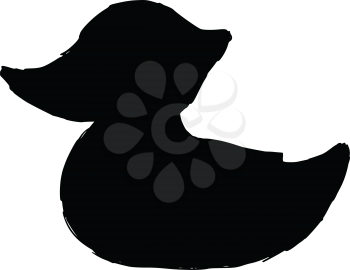 black silhouette of bath duck