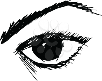 black silhouette of woman eye