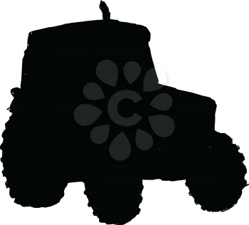 black silhouette of tractor