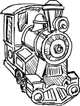 hand drawn illustration of a steam engine train