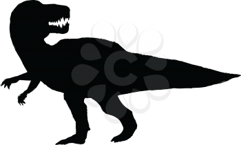 black silhouette of tyrannosaurus
