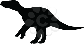 black silhouette of iguanodon