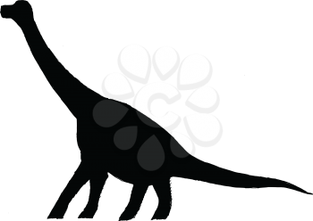 black silhouette of brachiosaurus