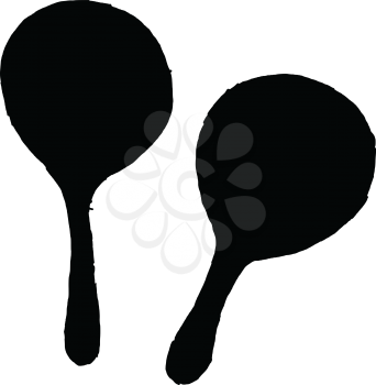 black silhouette of maracas