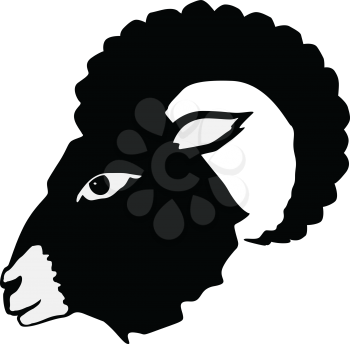 black silhouette of ram