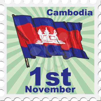 post stamp of national day of Cambodia