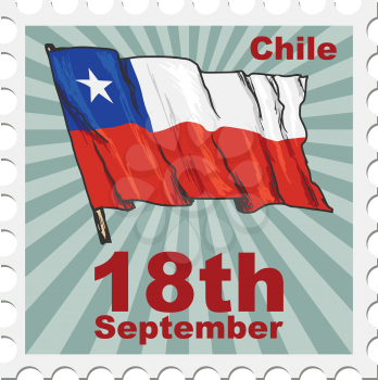 post stamp of national day of Chile