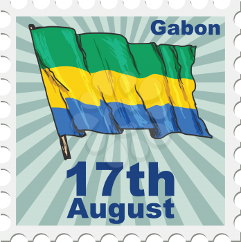 post stamp of national day of Gabon