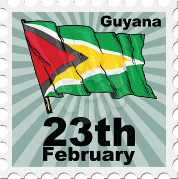 post stamp of national day of Guyana