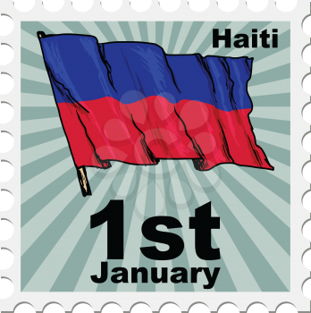 post stamp of national day of Haiti
