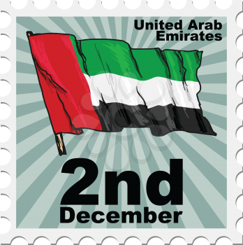 post stamp of national day of United Arab Emirates